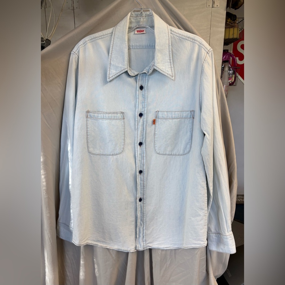 Vintage 1970’s Levi's Orange Tab Big E Light Wash Denim Shirt